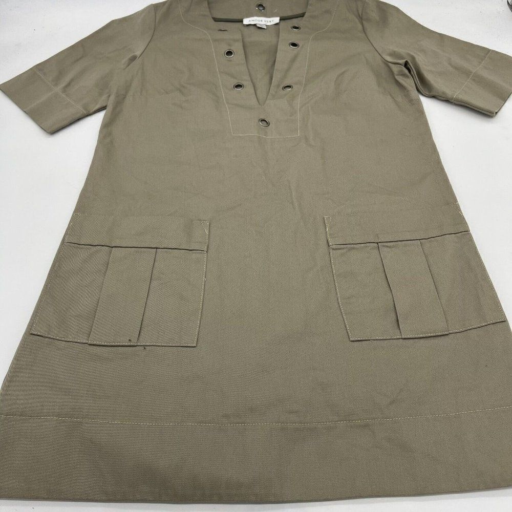 Amour Vert Military Green A Line Dress size XS Organic Cotton